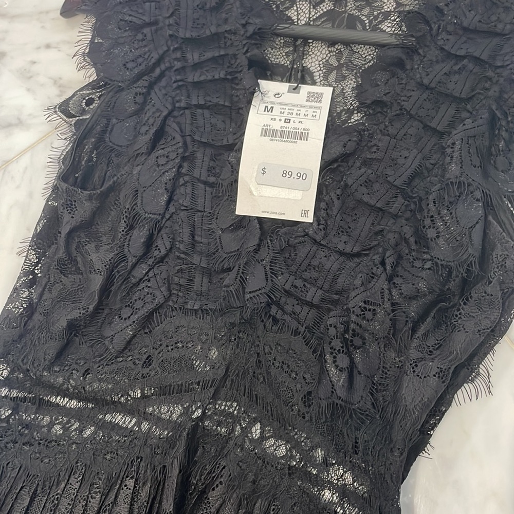 BNWT Zara black lace long dress - Picture 3 of 10